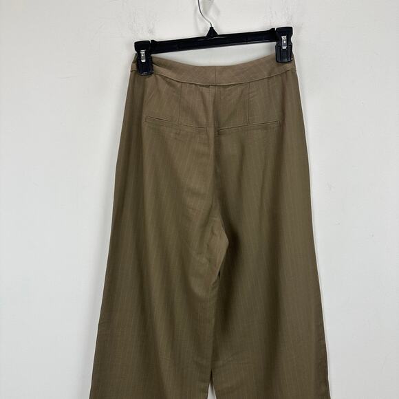 WeWoreWhat Suit Vest Pant Set Pinstripe Brown Wide Leg Tailored XS/0 NWT - Picture 6 of 13